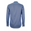 Синяя приталенная мужская рубашка Poggino 5005-35 в полоску-2