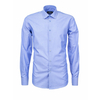 Синяя приталенная мужская рубашка Poggino 5005-12 в ромбик-1