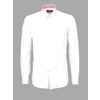 Белая приталенная рубашка с длинными рукавами-1
