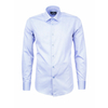 Голубая приталенная рубашка с длинными рукавами-1