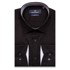 Черная приталенная рубашка с длинным рукавом-3