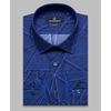 Синяя приталенная рубашка в осколках-4