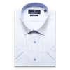 Бледно-голубая приталенная рубашка  с коротким рукавом-3