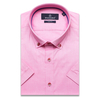 Розовая приталенная рубашка с коротким рукавом-3