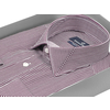 Бордовая приталенная мужская рубашка Poggino 5008-76 в полоску с длинными рукавами-2