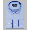 Голубая мужская рубашка в узорах с длинными рукавами-4