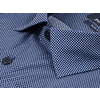 Темно-синяя мужская рубашка в ромбах с длинными рукавами-2