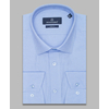 Голубая мужская рубашка с длинными рукавами-3