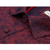 Бордовая мужская рубашка в цветах с длинными рукавами-2