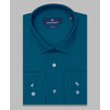 Лазурно-синяя мужская рубашка с длинными рукавами-3