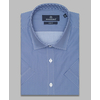 Синяя приталенная рубашка в абстракции с коротким рукавом-3