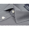 Черно-белая приталенная рубашка с коротким рукавом-2