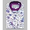 Кремовая приталенная мужская рубашка в цветах с длинными рукавами-4
