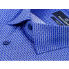 Синяя приталенная мужская рубашка в узорах с длинным рукавом-2