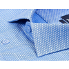Голубая приталенная мужская рубашка в отрезках с длинным рукавом-2