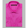 Приталенная мужская рубашка цвета королевской фуксии с длинными рукавами-4