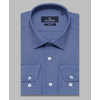 Сине-серая приталенная рубашка Poggino с длинными рукавами-4