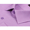Бледно-пурпурная приталенная рубашка в клетку с длинными рукавами-2