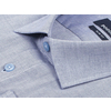 Светло-синяя приталенная рубашка меланж с длинными рукавами-2
