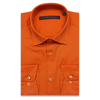 Темно-оранжевая приталенная рубашка с длинными рукавами-3