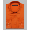 Темно-оранжевая приталенная рубашка с длинными рукавами-4
