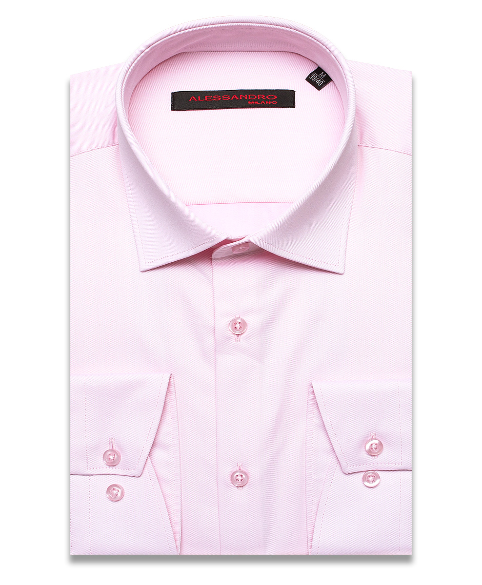 Розовая приталенная мужская рубашка Alessandro Milano Limited Edition 2075-42 с длинными рукавами