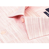 Пастельно-розовая приталенная рубашка меланж с коротким рукавом-2
