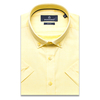 Желтая приталенная рубашка с коротким рукавом-3