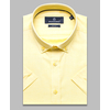 Желтая приталенная рубашка с коротким рукавом-4