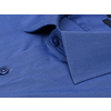 Синяя приталенная рубашка с коротким рукавом-2