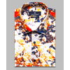 Разноцветная приталенная рубашка в абстракции с коротким рукавом-4