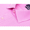 Розовая приталенная рубашка в клетку с коротким рукавом-2