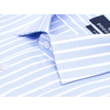 Голубая приталенная рубашка в полоску с коротким рукавом-2