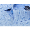Синяя приталенная рубашка в клетку с коротким рукавом-2