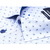 Голубая приталенная рубашка в огурчиках с длинным рукавом-2