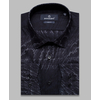Черная приталенная рубашка в абстракции с длинными рукавами-4
