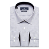 Черно-белая приталенная рубашка в отрезках с длинными рукавами-3