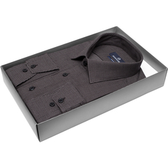 Мужская рубашка Poggino приталенный цвет черный в клетку купить в Москве недорого