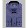 Темно-синяя приталенная рубашка в полоску с длинными рукавами-4