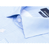 Голубая приталенная рубашка в узорах с длинными рукавами-2