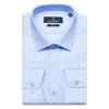 Голубая приталенная рубашка в ромбах с длинными рукавами-3