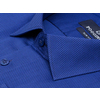 Синяя приталенная рубашка в узорах с длинным рукавом-2