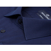 Темно-синяя приталенная рубашка в полоску с длинными рукавами-2