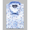 Голубая мужская рубашка в цветах с длинными рукавами-4