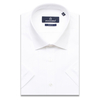 Белая приталенная рубашка с коротким рукавом-3
