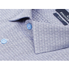 Светло-синяя приталенная рубашка меланж с короткими рукавами-2