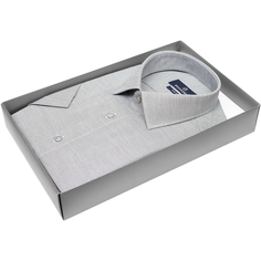 Мужская рубашка Poggino приталенный цвет серый меланж купить в Москве недорого