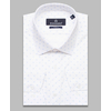 Белая мужская рубашка в ромбах с длинными рукавами-4