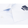 Белая приталенная рубашка в полоску с коротким рукавом-2