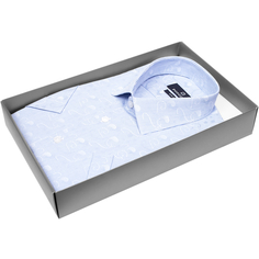 Мужская рубашка Poggino приталенный цвет голубой в полоску купить в Москве недорого